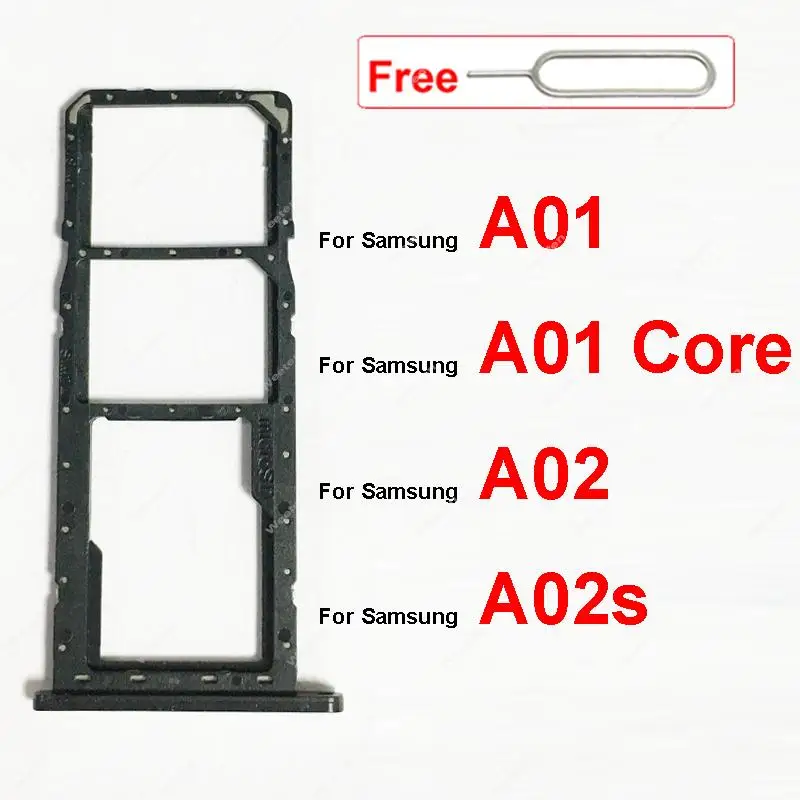 SIM Card Tray For Samsung A01 A015 A01 Core A013 A02 A022F A02s A025F SIM Card Holder SIM Card Reader Socket Replacement Parts