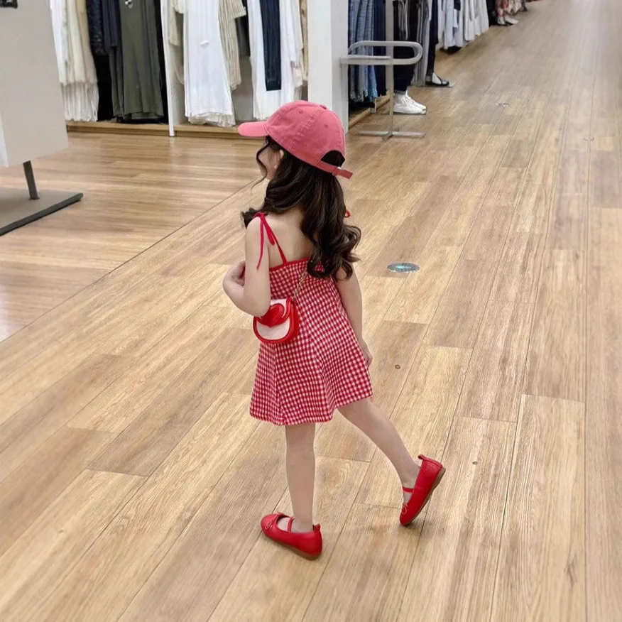 2026 Summer New Childrens Baby Plaid Fashion Sweet Comfortable Cute Trendy Stylish Dress Girls Tank Dress
