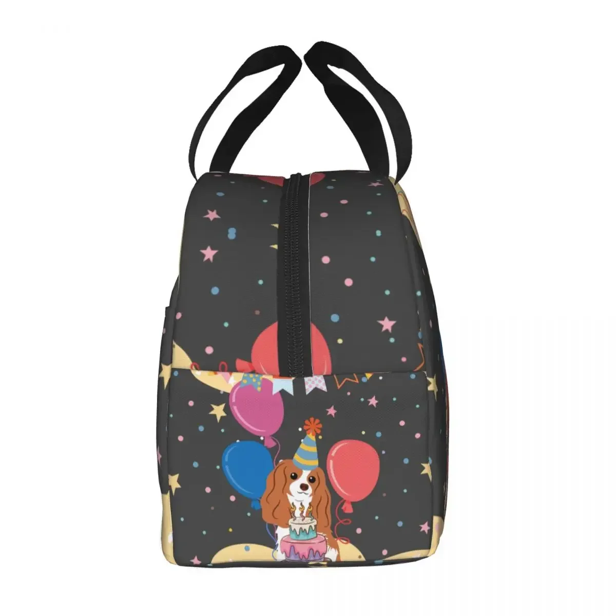 Happy Birthday Cavalier King Charles Spaniel Insulated Lunch Bag Leakproof Dog Cooler Thermal Lunch Box Beach Camping Travel