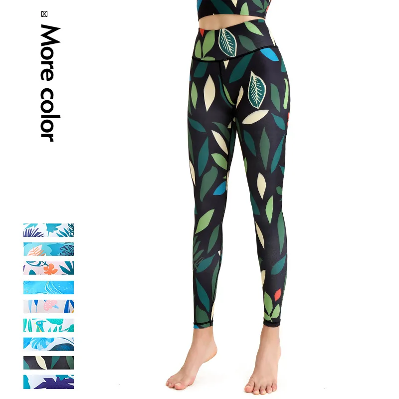 

Printed Pants For Women GYM Sports Fitness Lifting Hips Quick Dry Sweatpants Girl Dance Yoga Running Pilates High Waist leggings