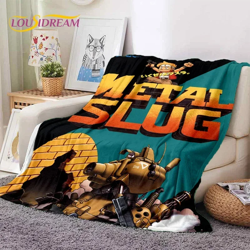 

Мягкое фланелевое одеяло с рисунком из классической ретро-игры Metal Slug для кроватей, спальни, дивана, пикника, плед для отдыха на природе