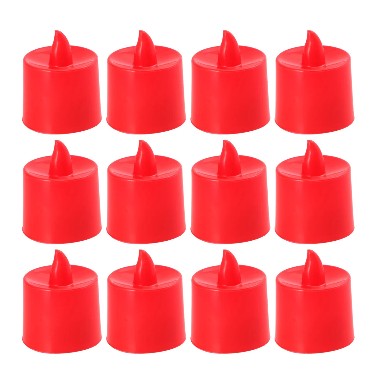 12 luci elettroniche a LED simulazione illuminazione romantica senza fiamma decorazione per banchetti per feste di nozze rosso