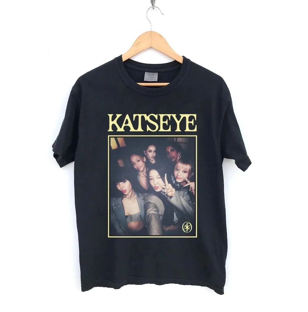 Katseye Unisex-Kurzarm-T-Shirt im K-Pop-Stil wie Megan Daniella Manon Lara Sofia und Yunchae Fashion Harajuku Kawaii T-Shirt – Detail 6