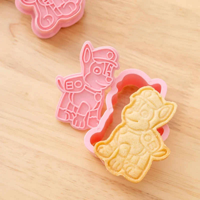 Paw Patrol Bolo e Cookie Cutter Set, Cortadores De Plástico, DIY 3D Baking Mold, Cortador De Biscoitos, Biscoito De Cachorro Dos Desenhos Animados, Ferramenta De Cozimento Decoração Ferramentas
