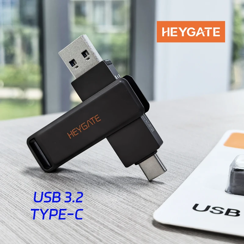 HEYGATE OTG Type-C USB Flash Drive 32GB-256GB USB3.2 Gen1 High Speed 150MB/s Portable Metal Pendrive Mobile Phone Storage U Disk