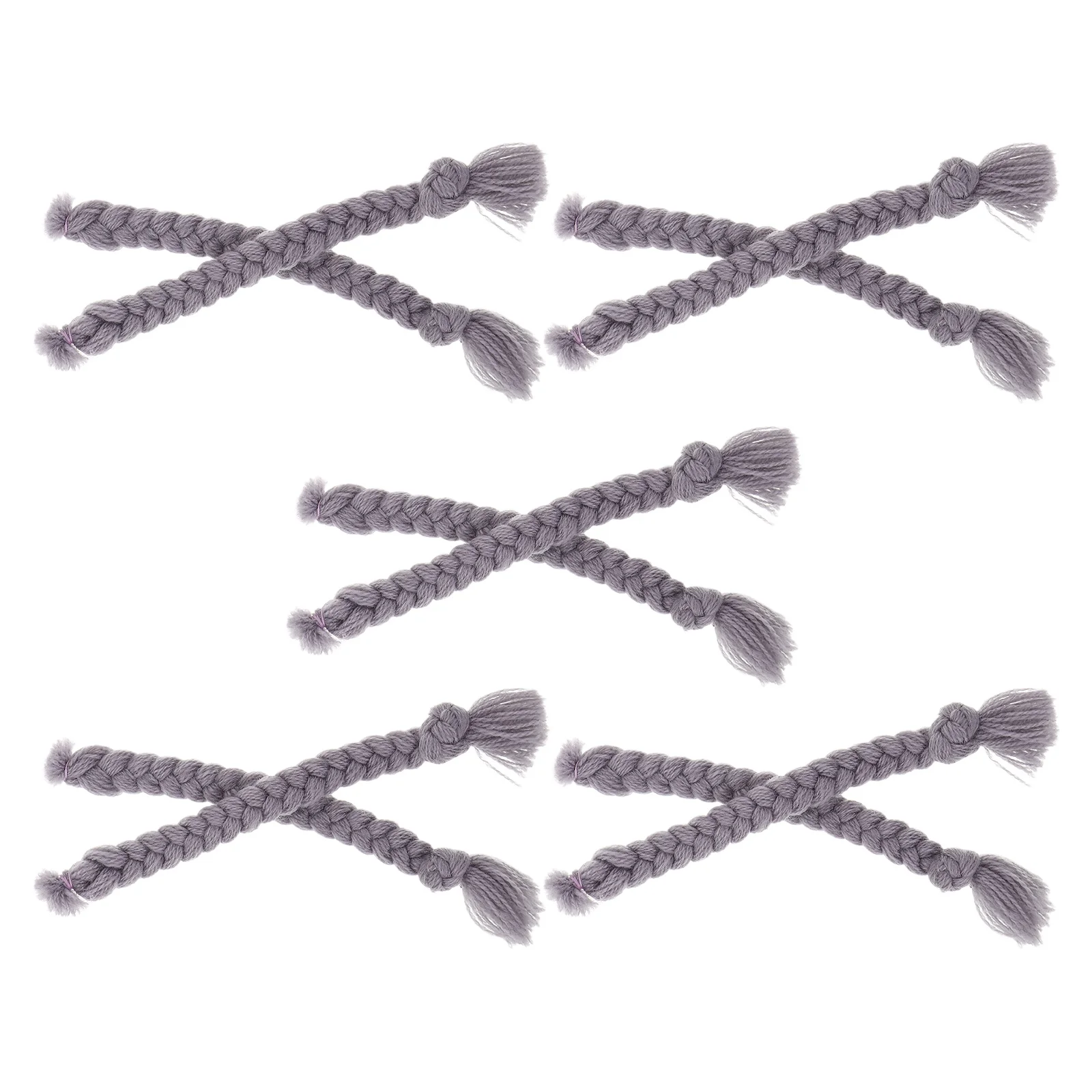 

10pcs Christmas Gnome Making Material Grey Faux Braids For Diy Craft Sewing Supplies Gnome Decoration Material Handmade