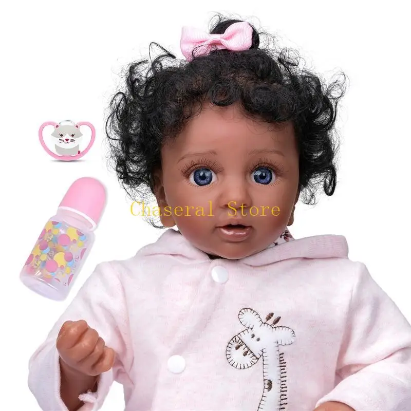 E7CE 45cm/17in Reborns for Doll Baby Girl for Doll Nurturing for Doll Realistic Handmade Soft Body for w/ Opened-Eyes Rooted