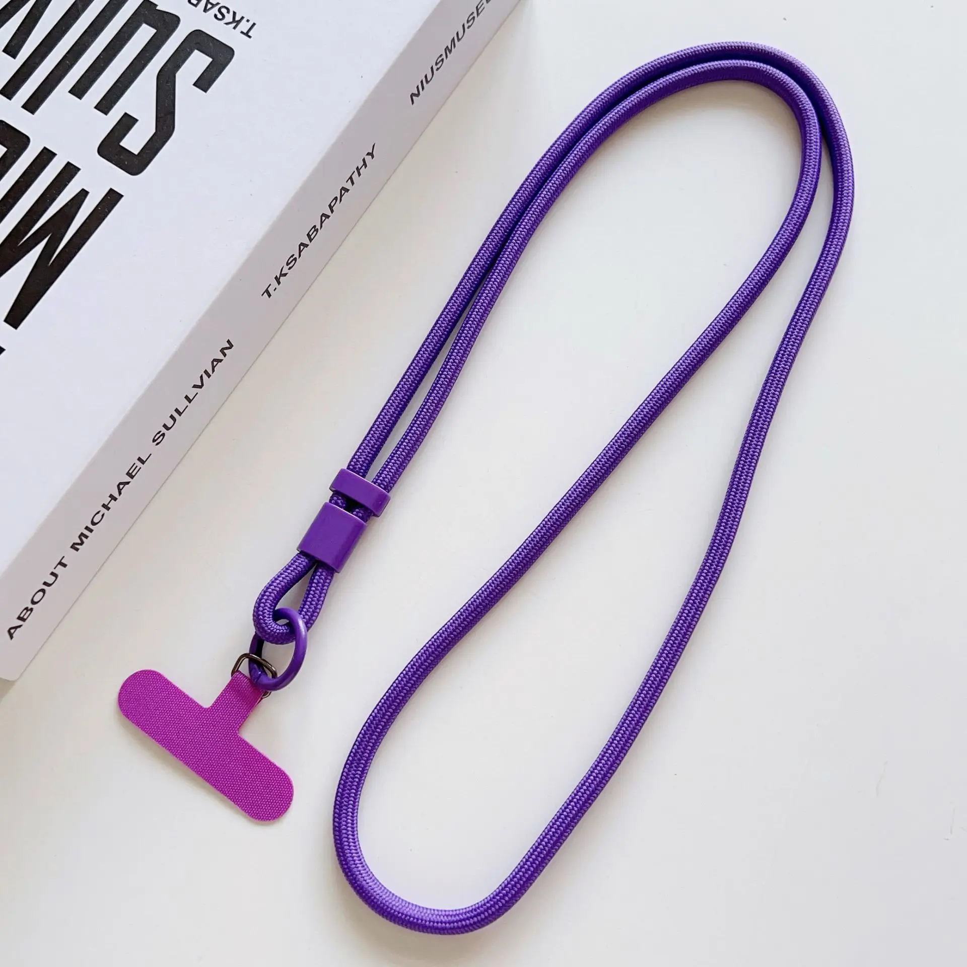 Personalisierbares, trendiges Handy-Lanyard in Uni-Farbe, diagonal tragbar, langer Schultergurt, Seil-Halskette, universell, 60cmx2