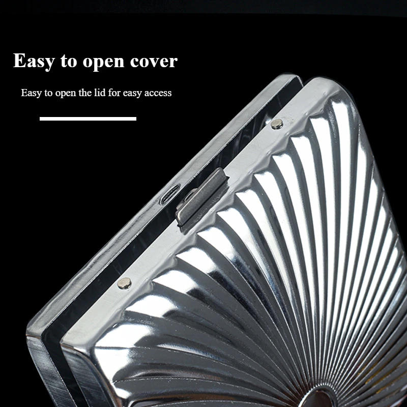 Portable Metal Knurled Cigarette Case, Suitable For Rough Smoke Clamshell Travel Cigarette Case Outdoor Smoking Use 20 Pieces