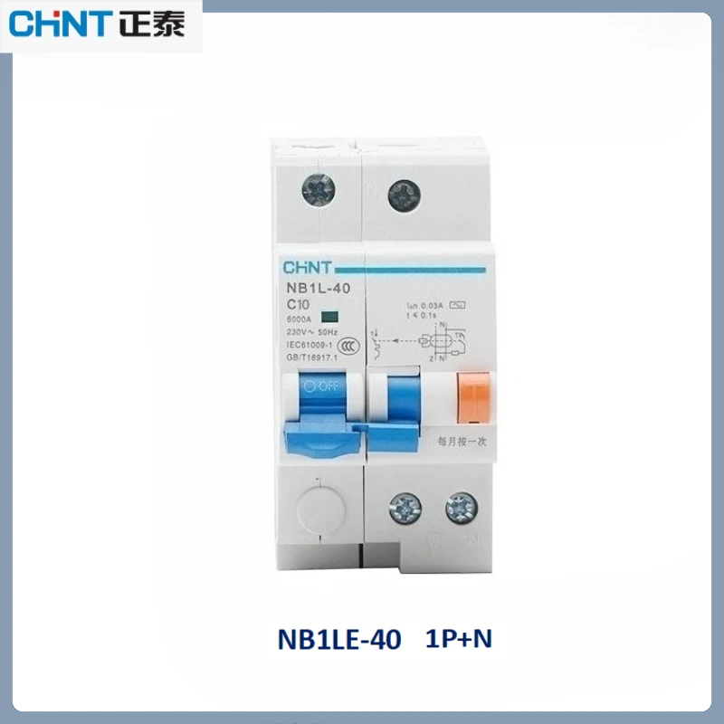 

Chint NB1LE-40 1P+N 40A Главный переключатель RCD для всего дома 30 мА Быстрое отключение TH35 DIN-рейка 220 В