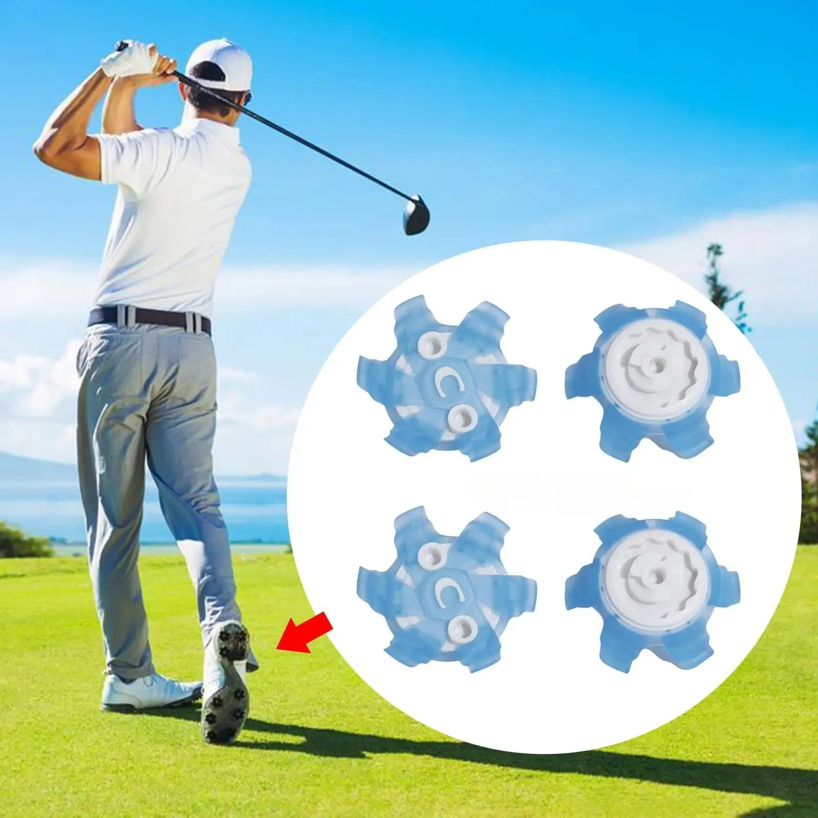 10Pcs TPU Golf Shoe Spikes Replacement Anti-Slip Durable Cleats for Men Women Golf Accessories