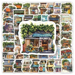 Watercolor Cute Book Coffee Store Sticker Kids DIY Scrapbook Decals for Journal Diary Laptop Phone Luggage Decorative Waterproof