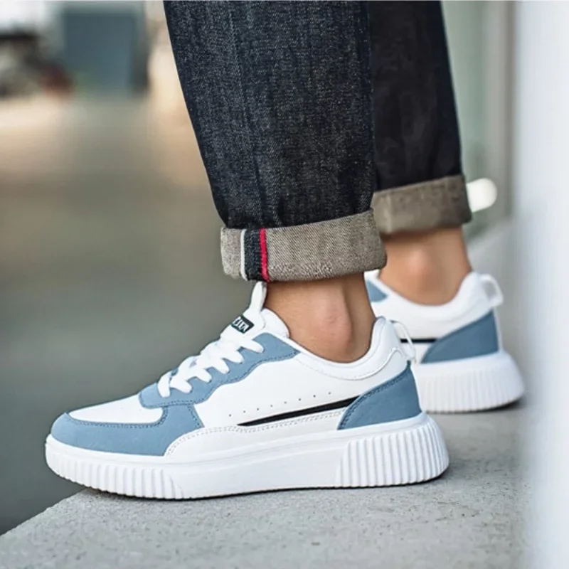 

YRZL Men's White Shoes Lightweight Outdoor Walking Shoes Comfortable Sneakers Man PU Leather Casual Sports Shoes for Men