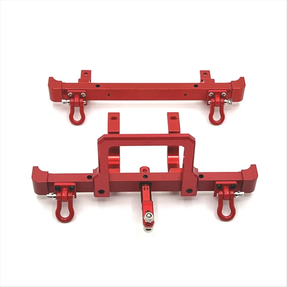 【Buy New】For 1/12 MN82 LC79 RC Car Parts Metal Upgrade Front and Rear Bumper Kit Red