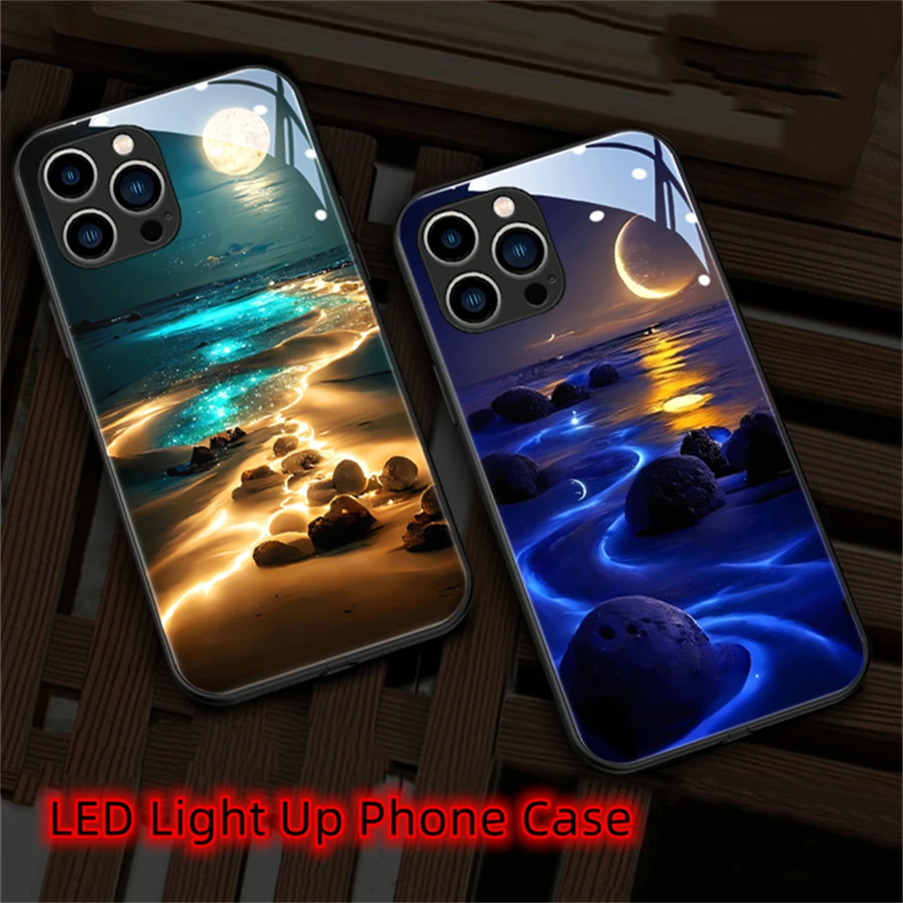 Star River Moonlight Design Led Light Phone Case Call Flash Glitter Cover For iPhone Air 17 16 15 14 13 12 11 Pro Max Plus view 6