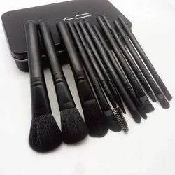 12-Piece Makeup Brush Set with Storage Box Includes Eye Shadow, Loose Powder Brushes, and Beauty Tools