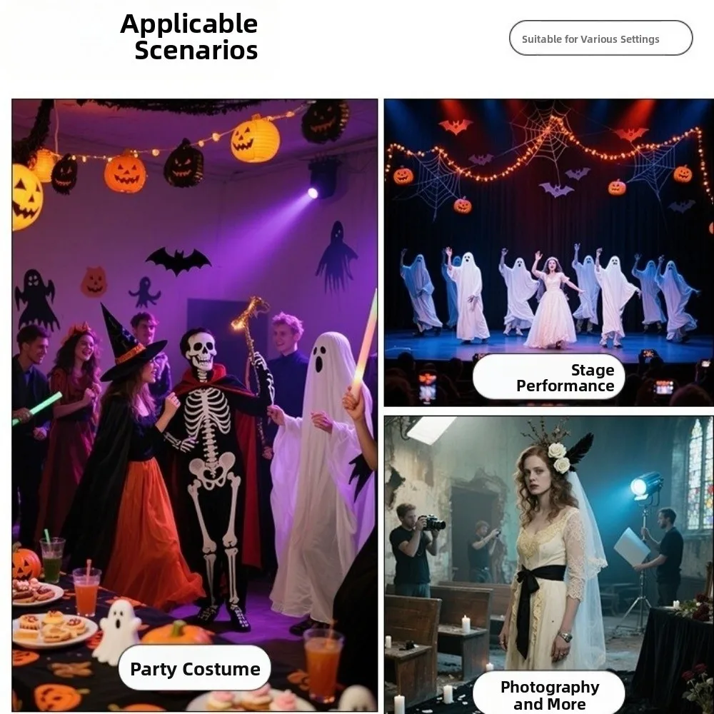 Róża Halloween Ślubne Nakrycie Głowy Gotycka Ciemna Spinka do Włosów Koronkowa Klamra do Włosów Bransoletka Plama Krwi Szkielet Szkielet Ręka Róża Spinka do Włosów