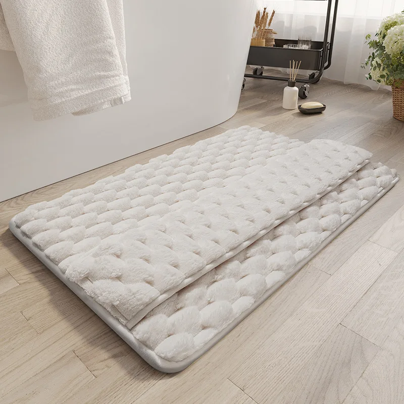 Memory Foam Quick-Dry Bathroom Mat, Water-Absorbent Floor Wiping Mat for Toilet
