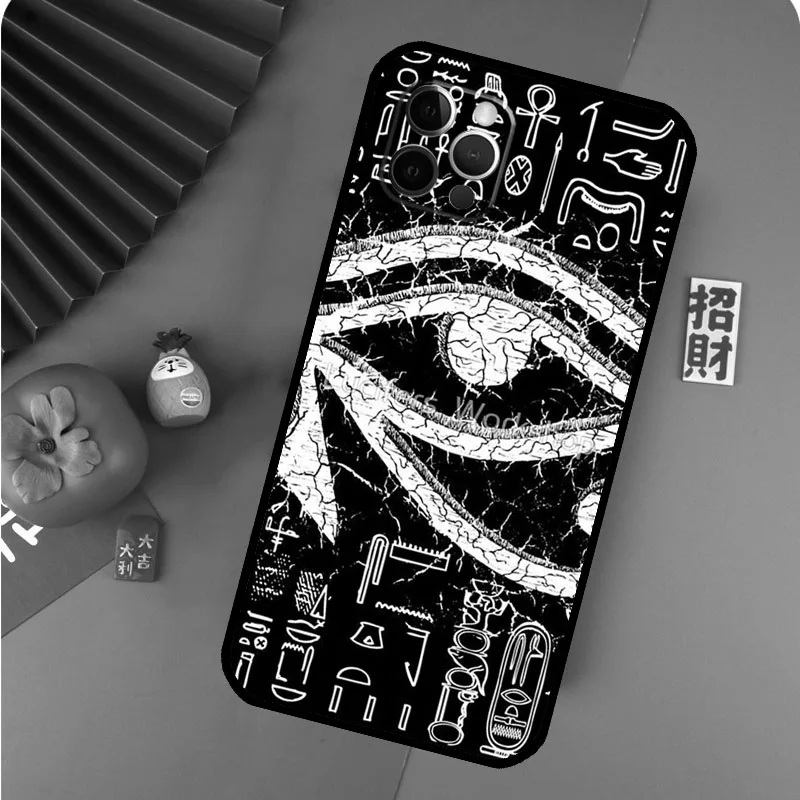 Sacred Eye of Horus Egypt For iPhone 14 12 13 Pro X XS XR 7 8 Plus 11 Pro Max SE2 Funda Coque Capa Full Cover