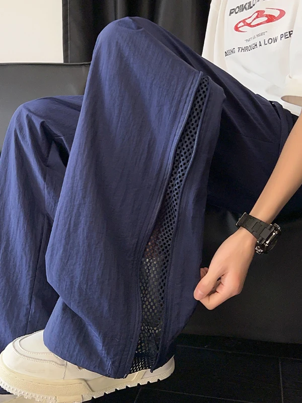 

Нейлоновые дышащие тканые брюки Qui Dry, мужские функциональные тонкие спортивные брюки с широкими штанинами на молнии по бокам