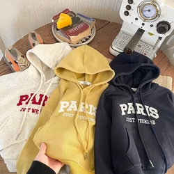 2023 Korean Style Loose Letter Print Hooded Newborn Baby Hoodies Long Sleeve Autumn Winter Infant Sweatshirt for Boys Girls