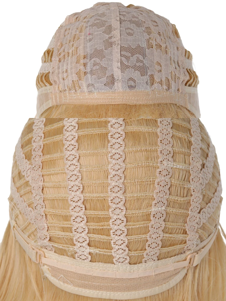 Synthetic 24 Inch Gold Detachable Double Ponytail Lantern Braid Anime Cosplay Wig Halloween Role Play Heat Resistant Fiber