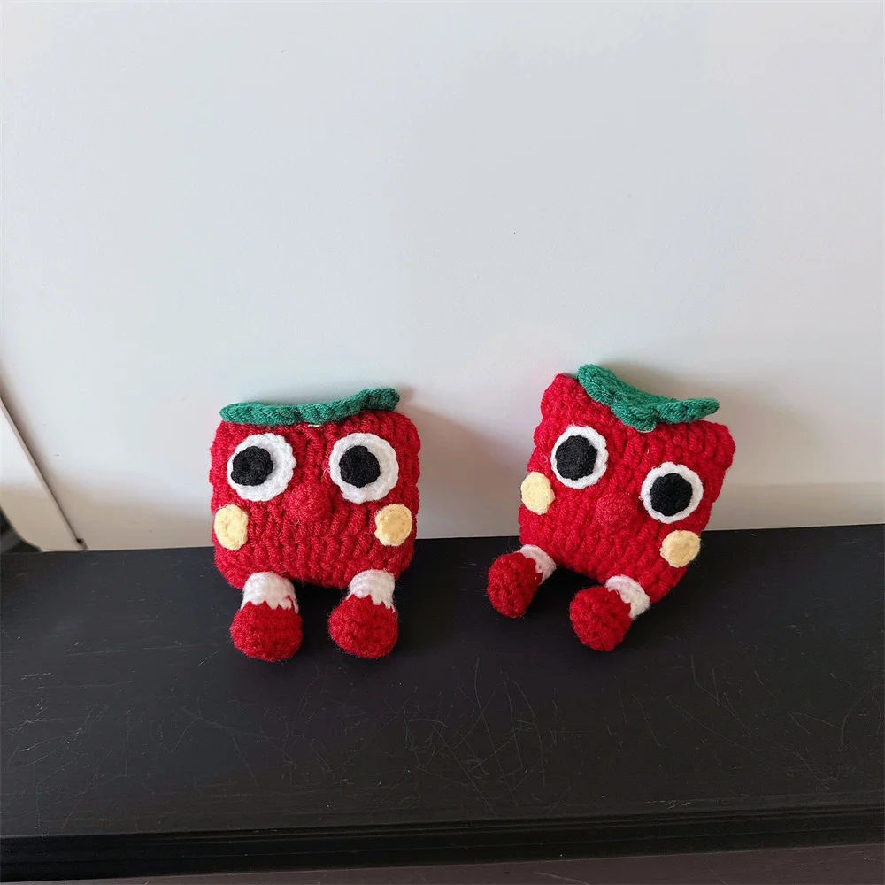 

Knitted Plush Case for Apple AirPods Pro3 2025 AirPods 4 3 2 1 Pro 2 Case Cartoon Cute Tomato Doll Headphone Protective Cover