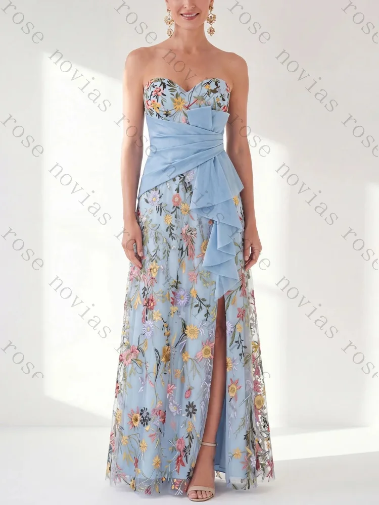 Customized A-Line Sweetheart Neck Sleeveless Mother of The Bride Dresses Elegant Backless Formal Dress Exquisite Prom Party Gown