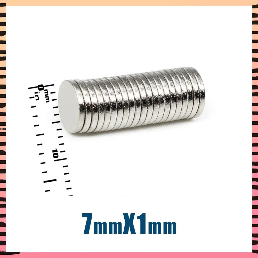 50/100/200/500 шт. 7x1 мм Тонкий лист N35 Неодимовый магнитный диск мощные магниты круглые 7x1 мм постоянный магнит