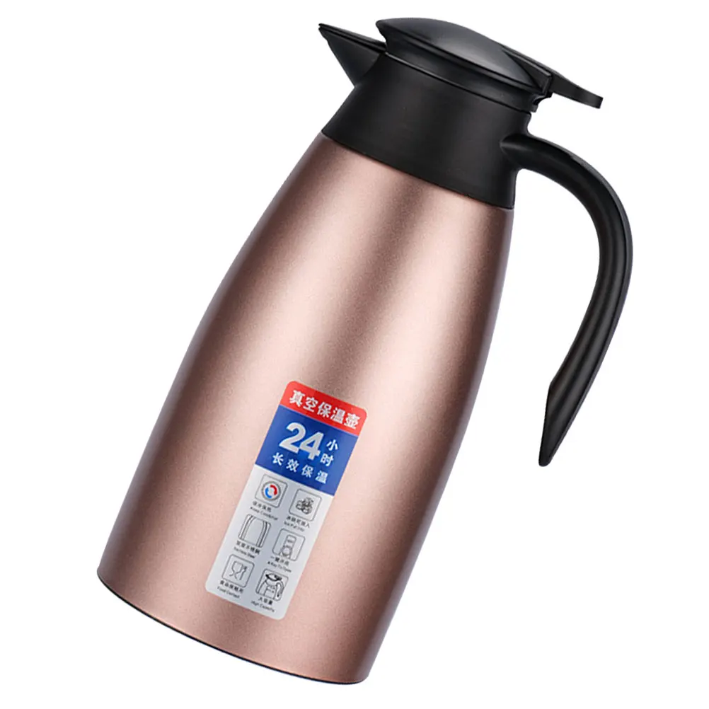 

Stainless Steel Vacuum Carafe 2L Hot Cold Drinks Heat Retention Household Water Bottle Large Capacity Thermal Coffee