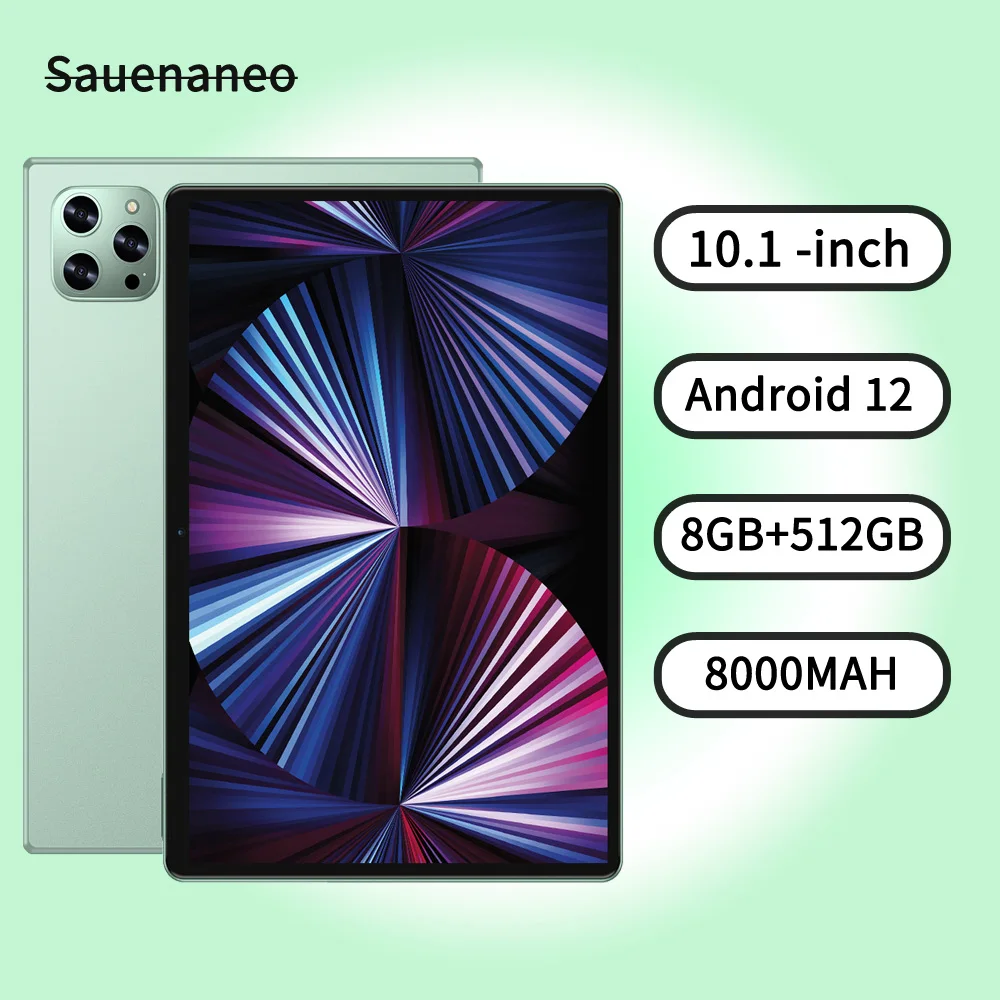 10.1-Inch Android 12 2024 Nieuwe Android Tablet Ram 8Gb Rom 512Gb 8000Mah Batterij Kan Worden Gebruikt Voor Office Games