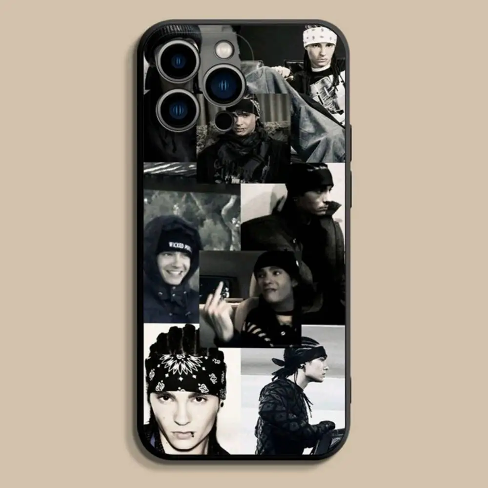 Чехол для телефона Singer T-Tom B-Bill Kaulitz для iPhone 17,16,15,14,13,12,Pro,Max,Plus,E,SE4,Air,Mini,черный мягкий чехол