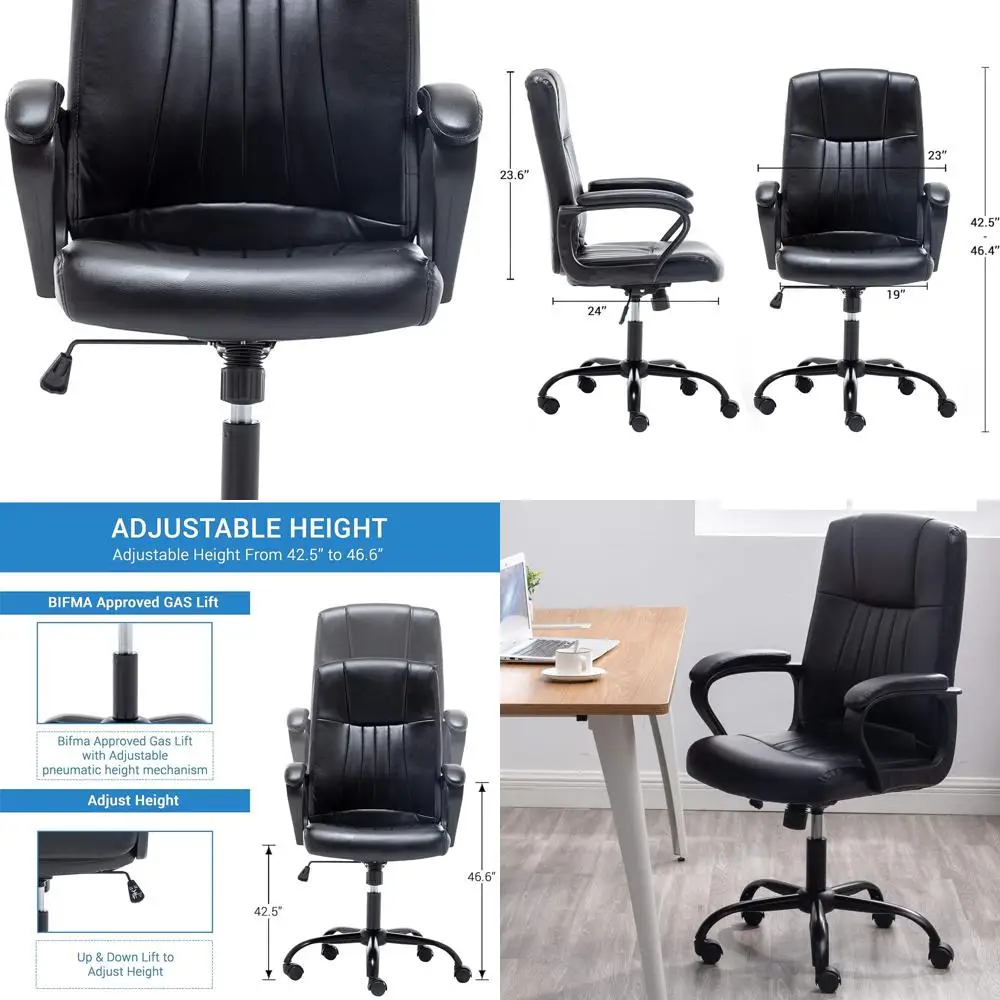 

Adjustable Swivel Task Chair with Lumbar Support Gaming Chair Office Chair High Back Computer Leather Desk Chair Racing Executiv