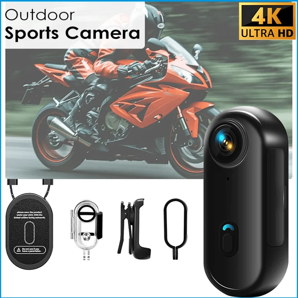 4K moto Mini enregistreur doigt WIFI caméra d'action léger POV moto route Sport caméra vélo Vlog caméra corporelle pour animaux de compagnie
