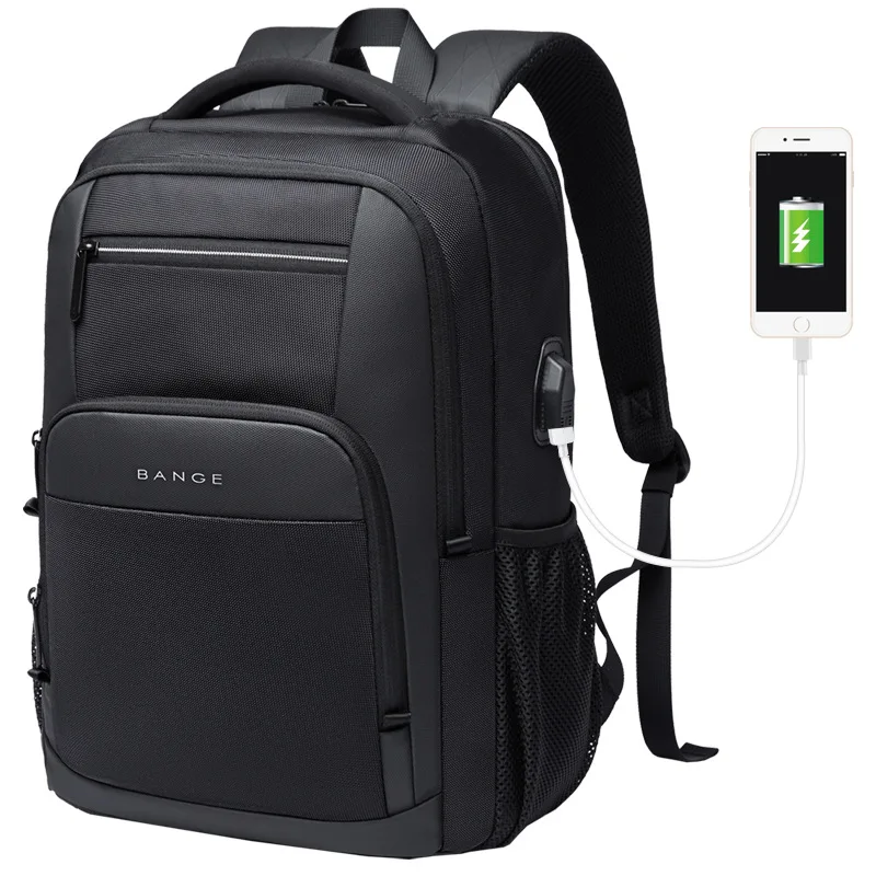 Bange Men's Backpack Men's Laptop Bag Casual Student Backpack Breathable Large Capacity USB-Equipped Backpack