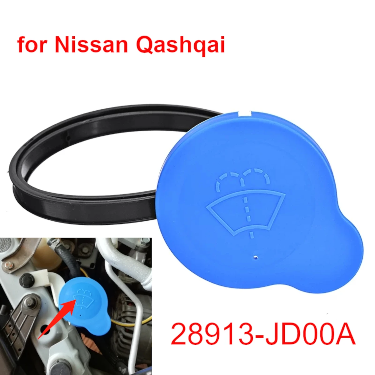 Car Windshield Wiper Washer Fluid Filter Cap Reservoir Tank Bottle Lid 28913JD00A for Nissan Qashqai Dualis J10 J11 Almera N16