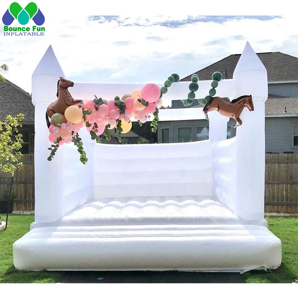 Free Shipping Popular 15x15ft White Inflatable Bouncer Jumping Castle Indoor Kids Commercial Bounce House For Wedding Party