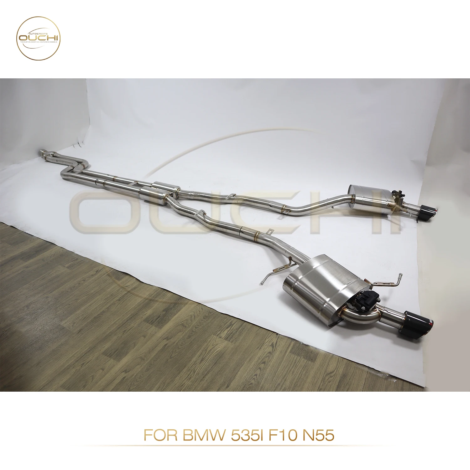 OUCHI Stainless Steel Exhaust Catback for BMW 535i F10 F18 2011-2017 3.0T N55 with Muffler Valves Turning Exhausted System Pipe