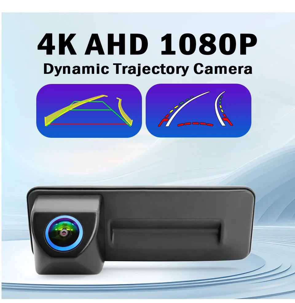 4K 1080P AHD Auto-Kofferraumgriff-Rückfahrkamera mit dynamischer Trajektorie für VW Skoda Octavia 2 3 A5 Fabia Yeti Superb Audi A1 A3 – Detail 2