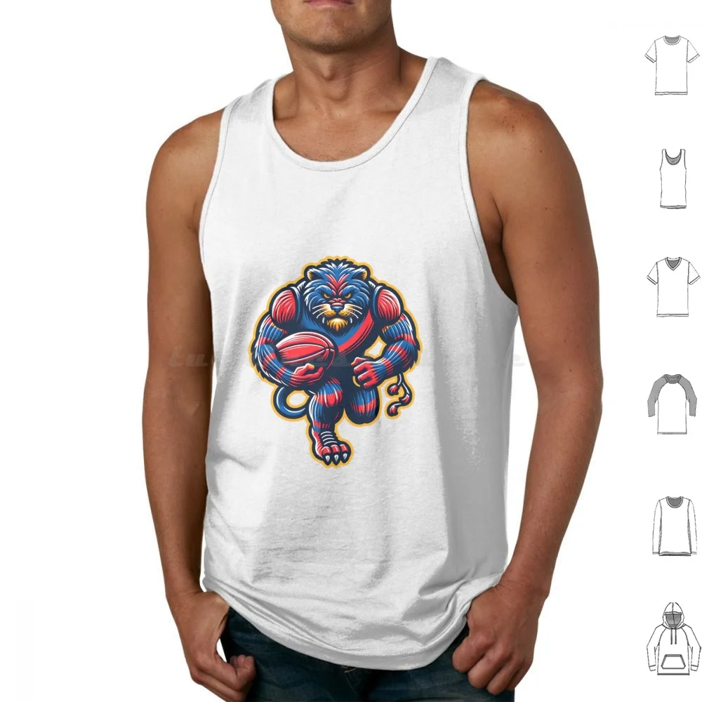 Tasmanian Football Tank Tops Print Cotton Afl Tasmania Footy Devils Football Aussie Rules Club Tasmanian Australian