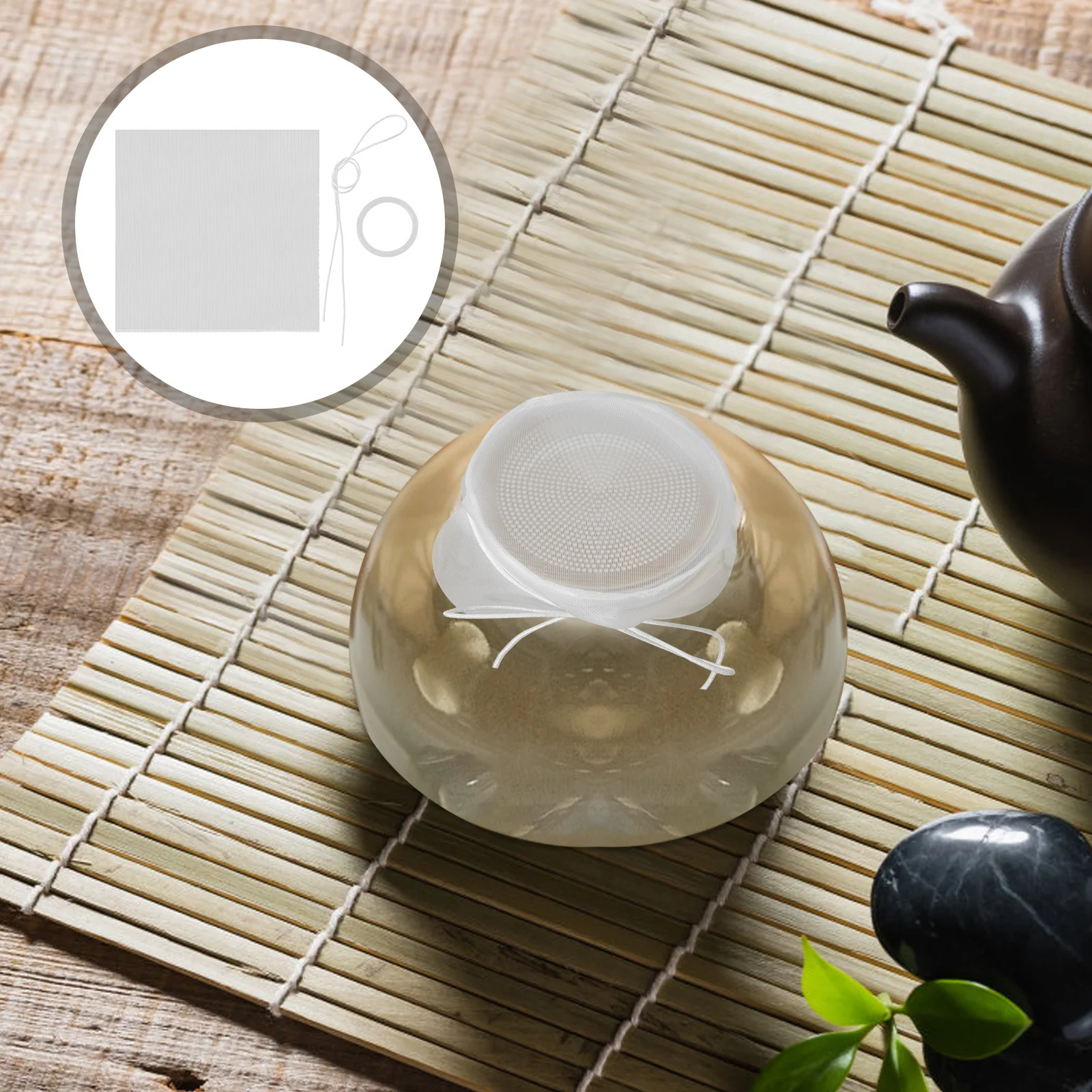 

1Set Tea Filter Cloth Practical Long Lasting Smooth Polishing Simple Design Household Tea Accessory Teapot Infuser Cloth