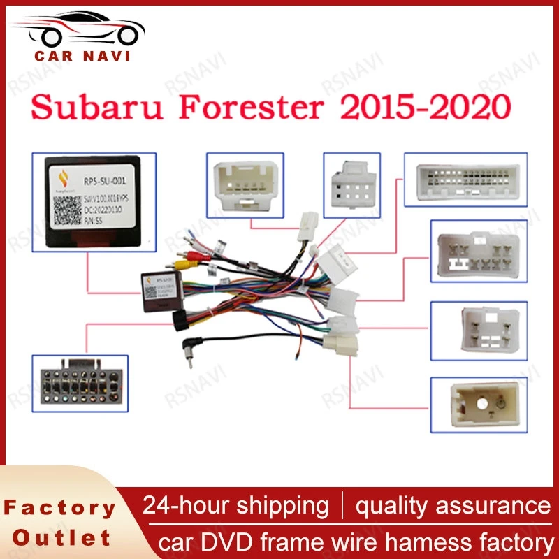 

RSNAVI Car 16pin Audio Wiring Harness With Canbus Box For Subaru Forester 15-20 Aftermarket Stereo Installation Wire Adapter