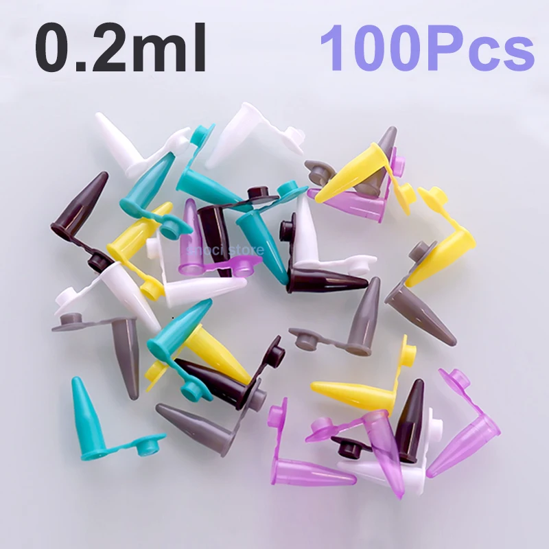 0.2 مللي مختبر PP أنبوب اختبار البلاستيك أنبوب الطرد المركزي مع غطاء قارورة متجنب لمستلزمات تجربة المختبرات 100 قطعة #1