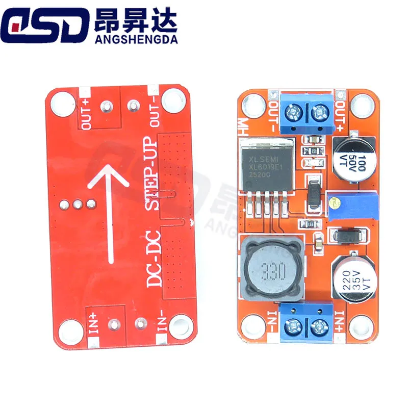 1PCS XL6019  5A DC-DC Step Up Power Module Boost Volt Converter 3.3V-35V To 5V 6V 9V 12V 24V XL6019