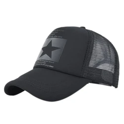 1pcs Unisex Pentagram Letter Printing Spring and Summer Outdoor Adjustable Casual Baseball Net Caps