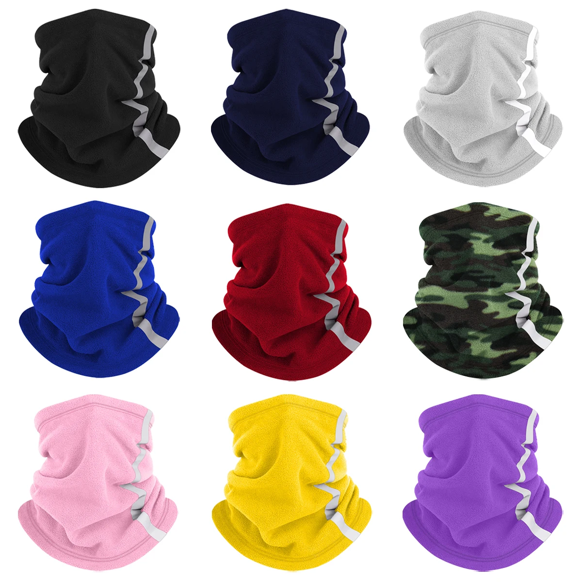 Men'S Fashion With Hat - Winter Reflective Neck Warmer Multi Scarf