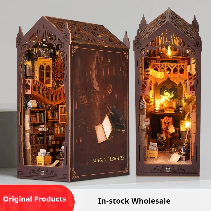 

Diy Hut Assembly Model House Birthday Gift Creative Gift Wooden Handicraft Magic And Library Parent Child Interactive Diy Toys