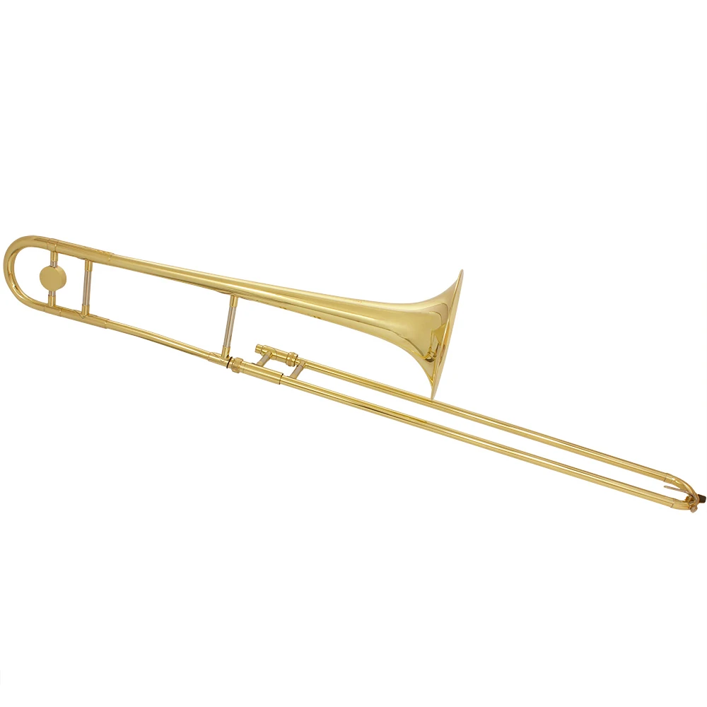 Gold Lacquer Profesional Musical Instrument Bb Alto Brass Trombone with Accessories Bag case Bocal