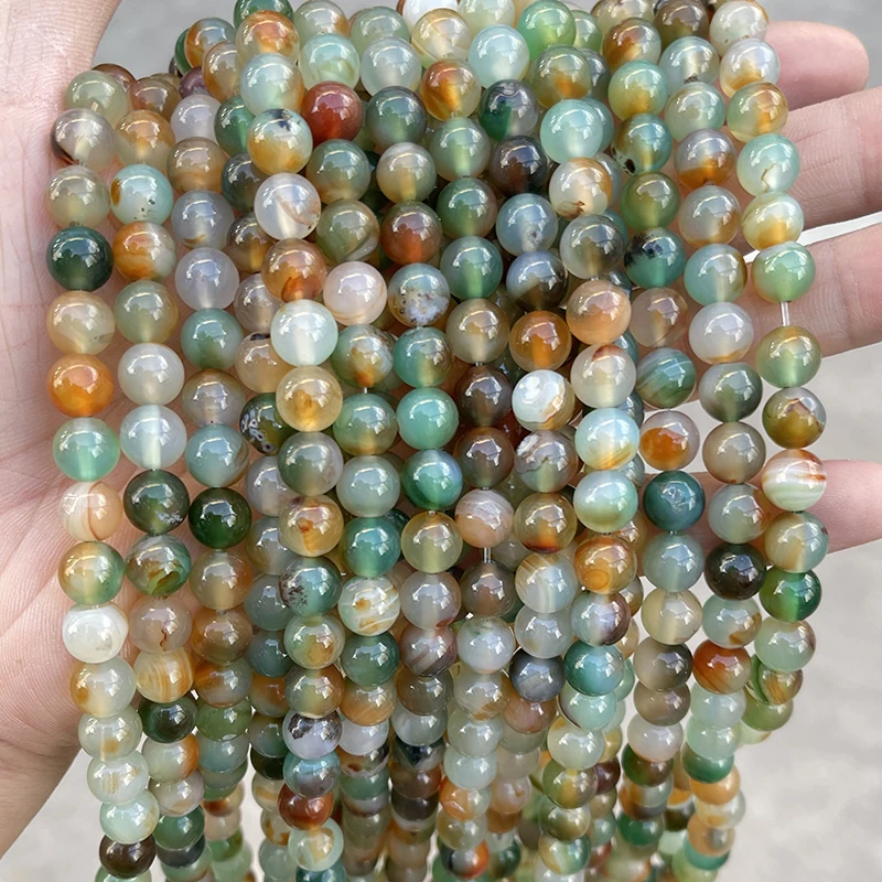 Wholesale Natural Stone Dyed Color Peacock Agate Beads Round Loose Spacer For Jewelry Making Diy Necklace Bracelet Accessory