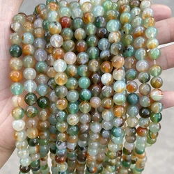 Wholesale Natural Stone Dyed Color Peacock Agate Beads Round Loose Spacer For Jewelry Making Diy Necklace Bracelet Accessory